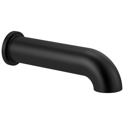 Brizo Universal Showering Linear Round Non-Diverter Tub Spout in Matte Black