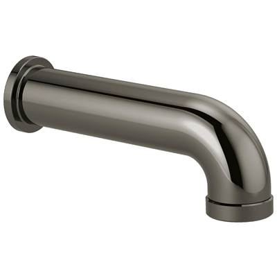 Brizo Universal Showering Linear Round Tub Spout With Diverter in Brilliance Black Onyx
