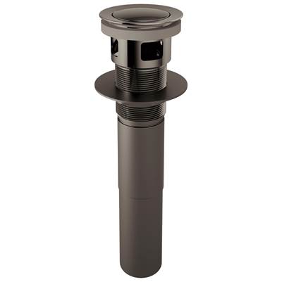 Brizo Push Button Pop-Up Lavatory Drain - With Overflow in Brilliance Black Onyx