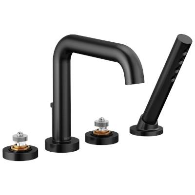 Brizo Litze® Roman Tub Faucet - Hand Shower - Less Handles - 1.75 GPM in Matte Black