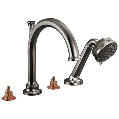Brizo Beauclere™ Roman Tub Faucet - Hand Shower - Less Handles - 1.75 GPM in Brilliance Black Onyx