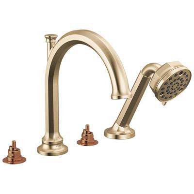 Brizo Beauclere™ Roman Tub Faucet - Hand Shower - Less Handles - 1.75 GPM in Luxe Gold