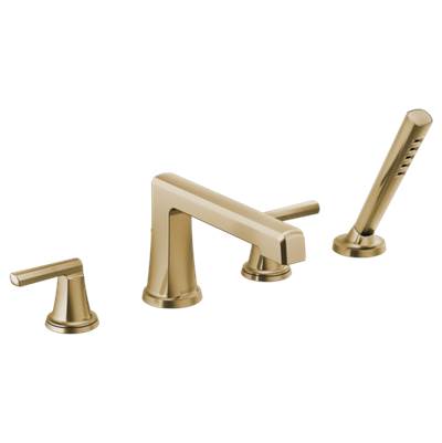 Brizo Levoir™ Tub Faucet with Hand Shower - Less Handles - 1.75 GPM in Luxe Gold