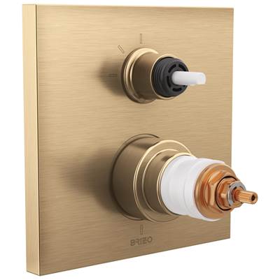 Brizo Frank Lloyd Wright TempAssure Thermostatic Valve Trim - 3-Function Diverter - Less Handles in Luxe Gold