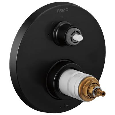 Brizo Litze Thermostatic Valve Trim - 3-Function Diverter - Less Handles in Matte Black