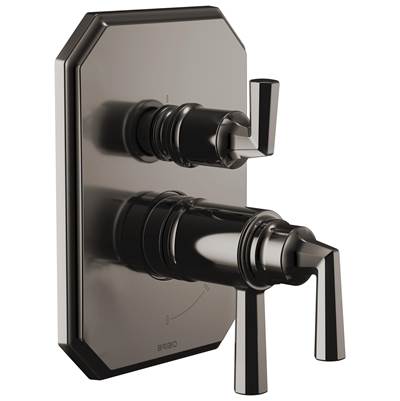Brizo Beauclere Thermostatic Valve Trim - 3-Function Diverter in Brilliance Black Onyx