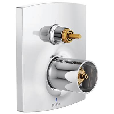Brizo Kintsu® Pressure Balance Trim with Integrated 3-Function Diverter - Less Handles in Chrome