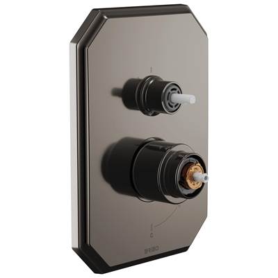 Brizo Beauclere™ Pressure Balance Valve Trim With Diverter - 3-Function - Less Handles in Brilliance Black Onyx
