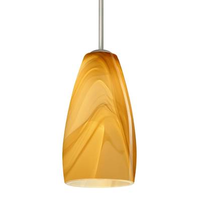 Besa Lighting Chrissy Cord Honey Mini Pendant - 1-Light - 40W Medium in Satin Nickel