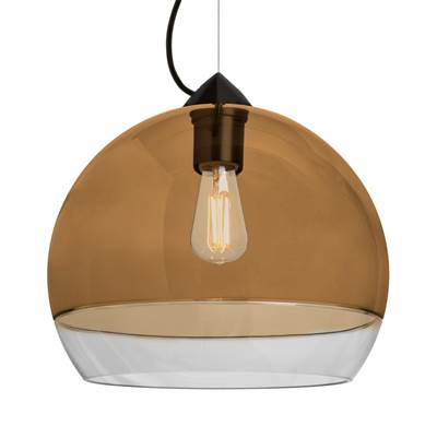 Besa Lighting Ally 12 Cable Pendant - Amber Clear - 8W LED Filament in Black