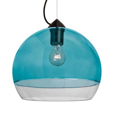 Besa Lighting Ally 12 Cable Pendant - Coral Blue Clear - 60W Max E26 Base in Black