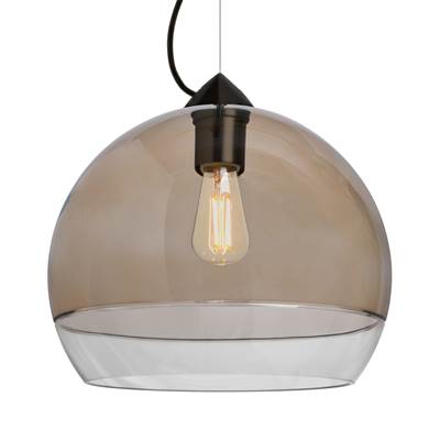 Besa Lighting Ally 12" Cable Pendant - Smoke/Clear - 8W LED Filament in Black