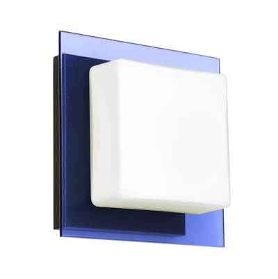 Besa Lighting Alex Opal Blue Wall Sconce - One-Light in Bronze