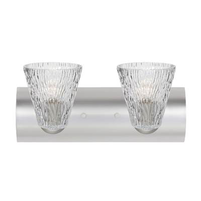 Besa Lighting Nico 5 2-Light Vanity Light - Clear Stone - 2X9W Led in Satin Nickel