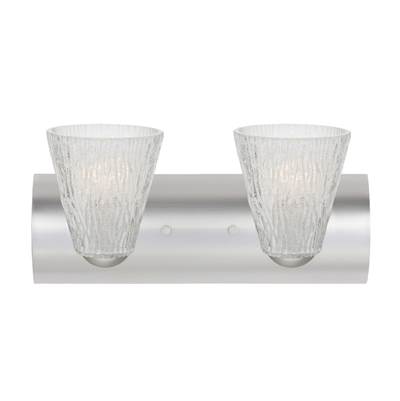 Besa Lighting Nico 5 2-Light Vanity Light - Glitter Stone - 2X60W Medium Base in Satin Nickel
