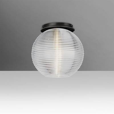Besa Lighting Kristall 8 Semi Flush - Clear - 9W LED in Black