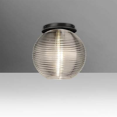 Besa Lighting Kristall 8 Semi Flush - Smoke - 60W in Black