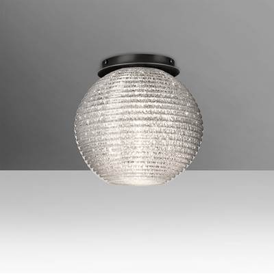 Besa Lighting Kristall 8 Semi Flush Light - Glitter - 1X60W E26 Base in Black