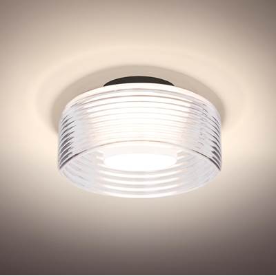 Besa Lighting Belu Flush Mount Light - Clear Shade in Black