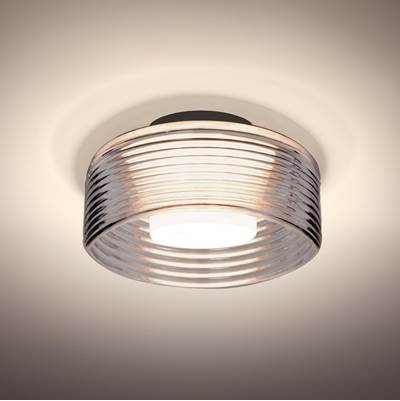 Besa Lighting Belu Flush Mount Light - Smoke Shade in Black