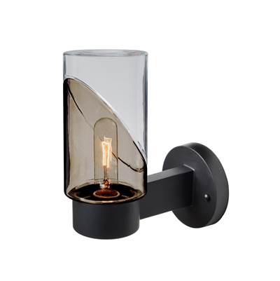 Besa Lighting Blink Outdoor Sconce - Smoke/Clear - 1-Light in Black