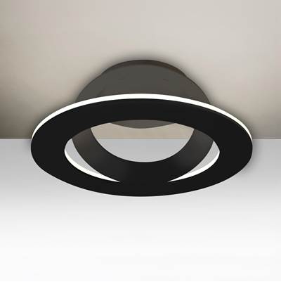 Besa Lighting Cue Semi Flush Light - 1X15W Led in Black