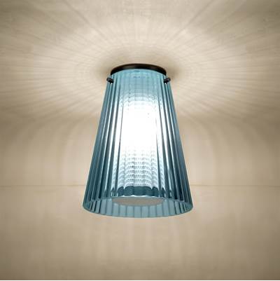 Besa Lighting Dion Flush Mount Light - Blue in Black