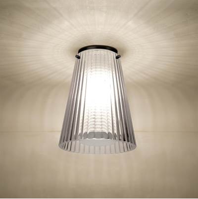 Besa Lighting Dion Flush Mount Light - Clear - LED in Black