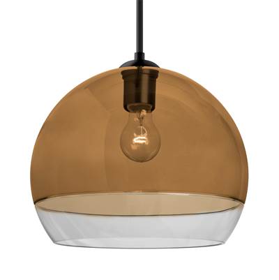 Besa Lighting Ally 12 Mini Pendant - Amber Clear - 1-Light in Black