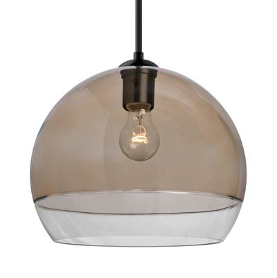 Besa Lighting Ally 12" Smoke Mini Pendant - 1-Light in Black