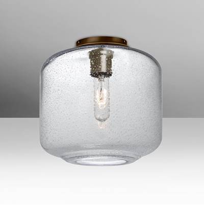 Besa Lighting Niles 10 Semi Flush - Clear Bubble - 4W LED Filament in Bronze
