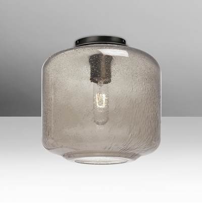 Besa Lighting Niles 10 Semi Flush - Smoke Bubble - 60W in Black
