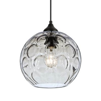Besa Lighting Bombay Pendant - Clear - 1X 8W Led Filament in Black