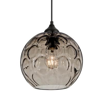 Besa Lighting Bombay Pendant - Smoke - 1X 8W Led Filament in Black