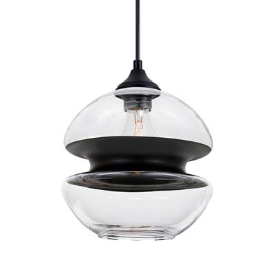 Besa Lighting Hula 8 Outdoor Pendant - Clear/Black - 1X 60W Max E26 in Black