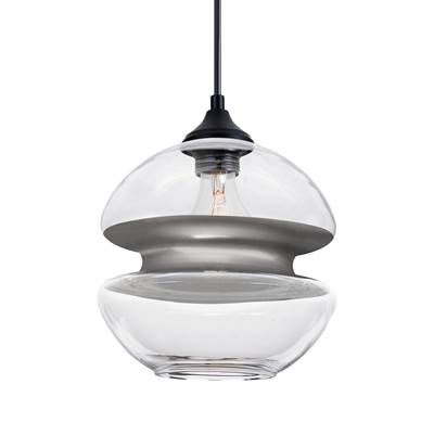 Besa Lighting Hula 8 Outdoor Pendant - Clear/Silver - 1X 60W Max E26 in Black