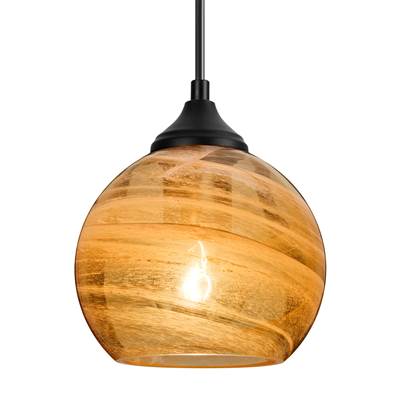 Besa Lighting Jilly Outdoor Pendant - Vapor Amber - 1X 5W LED Filament in Black