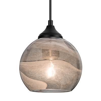 Besa Lighting Jilly Outdoor Pendant - Vapor Smoke - 1X 5W LED Filament in Black