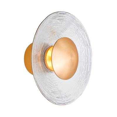 Besa Lighting Sly 1-Light Wall Sconce - Clear in Brushed Brass