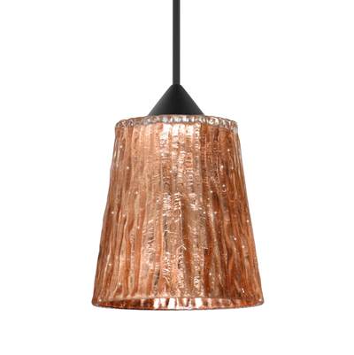 Besa Lighting Nico 4 Drum Pendant - Stone Copper Foil - 1X35W Max Gy6.35 in Black