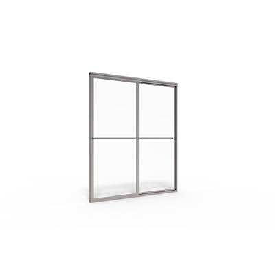 Basco Deluxe Framed Bypass - Aquaglidexp Clear Glass in Brushed Nickel