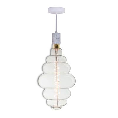 Bulbrite Beehive Grand Pendant - 4W 2200K LED Filament in White Marble with White String