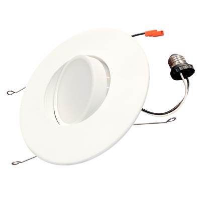 Bulbrite 5/6" LED Downlight Retrofit - 14W, 3000K, Adjustable Gimbal, Dimmable, JA8 in White