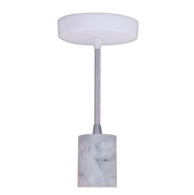Bulbrite Natural Marble Direct Wire Pendant in White-Silver