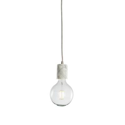 Bulbrite Natural Marble Pendant - 8.5W Led G40 2700K Filament - E26 in White
