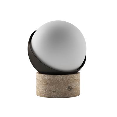 Bulbrite Orb Cordless Table Lamp in Travertine Chocolate Bronze