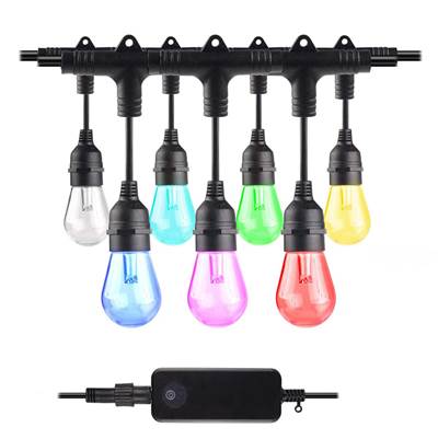 Bulbrite 36' Smart String Light - 18 Sockets - E26 Base - 0.3W S14 Clear Plastic LED