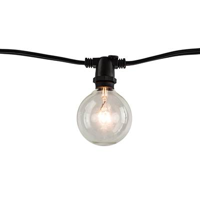 Bulbrite 14' String Light - 10 Sockets - E12 Base - 11W G16 Clear Incandescent in Black