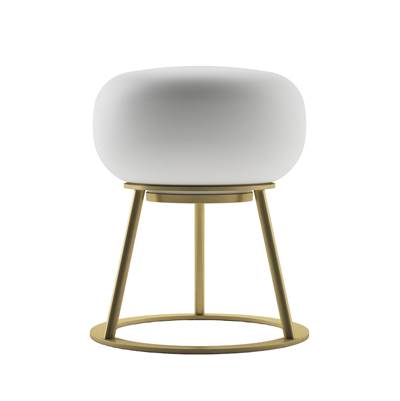 Bulbrite Tripod Cordless Table Lamp - Oval Glass in Brushed Brass