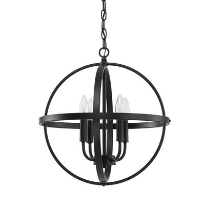 Capital Lighting Homeplace 4-Light Pendant in Matte Black
